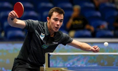 Hugo Calderano fecha a participação entre os oito melhores na primeira competição internacional de tênis de mesa da temporada