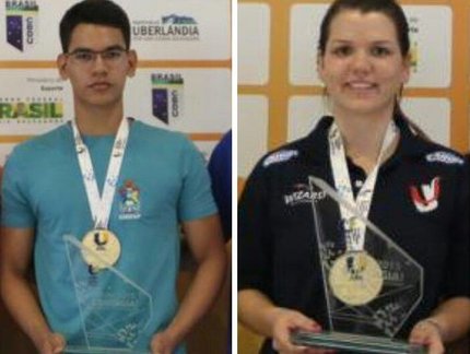Kesya Vidal e Caio Silva são campeões de tênis de mesa nos Jogos Universitários Brasileiros