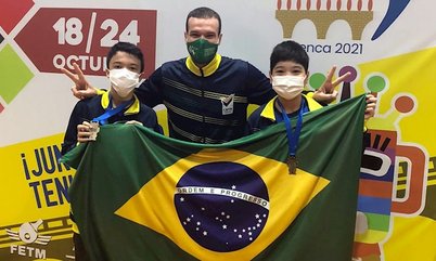 Hamilton Yamane e Davi Fujii garantem medalha no torneio mirim de duplas no Pan-Americano Sub-11 e Sub-13