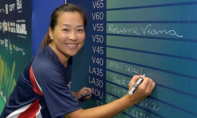Roseli Sasaki vence de virada na final e é campeã na categoria veterano 40 do TMB Platinum - Ciclo I