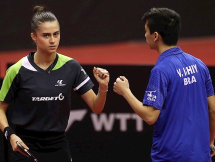Bruna Takahashi e Vitor Ishiy avançam e estão a um jogo de garantir medalha nas duplas mistas do WTT Contender