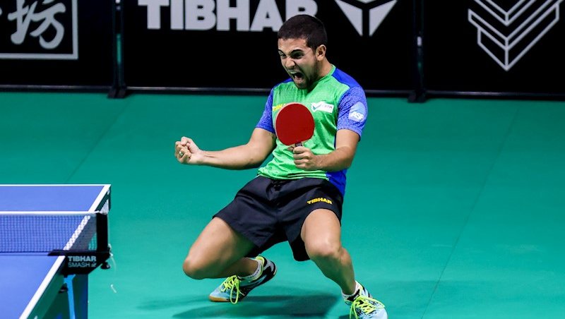 Guilherme Teodoro vibra após o último ponto na Are
