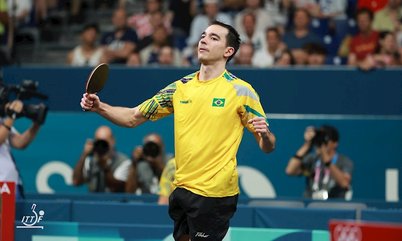 Rápido e preciso, Hugo Calderano vence e vai às quartas do Champions de Frankfurt