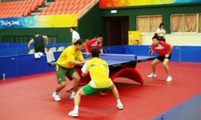 THIAGO MONTEIRO E GUSTAVO TSUBOI TREINAM CONTRA DUPLA DE SINGAPURA