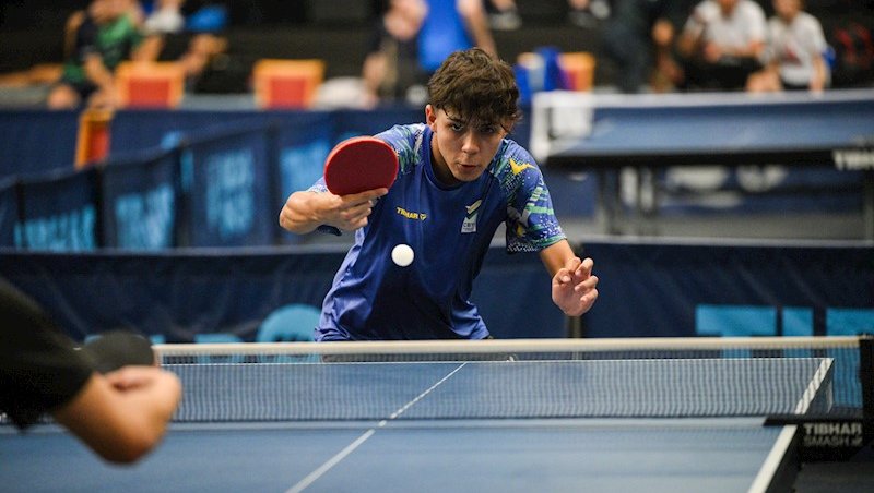 Arthur Lemos em ação no WTT Youth Contender da Esl