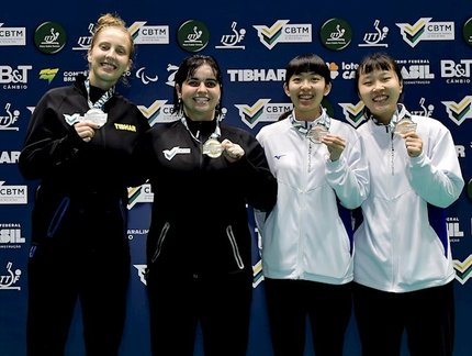 Bruna Alexandre conquista ouro, e Danielle Rauen fica com a prata em final brasileira no Aberto Paralímpico ITTF Fa40