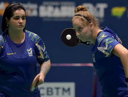 Bruna Alexandre e Danielle Rauen conquistam ouro na Classe WD14-20 do Aberto Paralímpico ITTF Fa40; Jennyfer Parinos é bronze