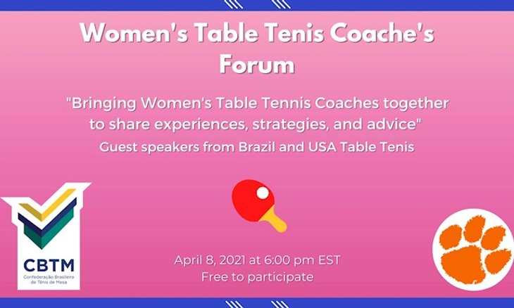Treinadoras de tênis de mesa já podem se inscrever para o 'Women’s Table Tennis Coache’s Forum'