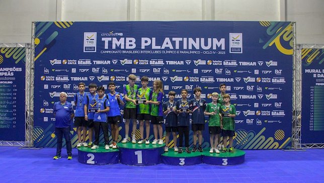 O pódio da categoria Sub-13 masculino (Foto: José 