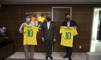 Presidente Alaor Azevedo é recebido por presidente da CBF para discutir questões do esporte olímpico brasileiro