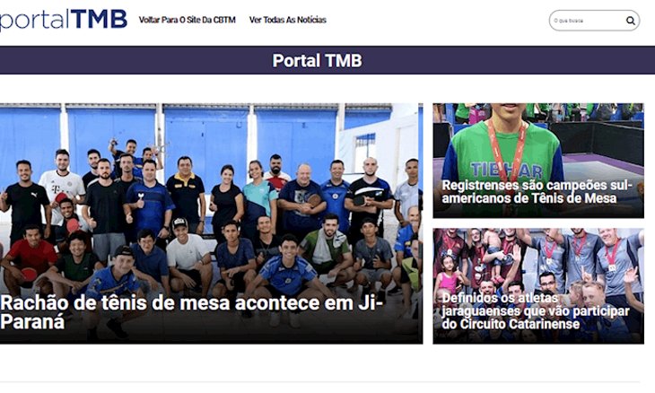 Home Page do Portal TMB. Foto: Reprodução.