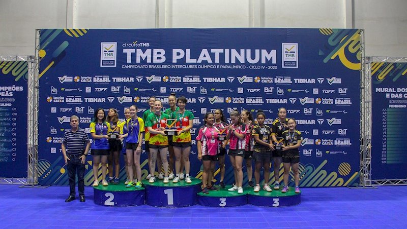 O pódio da categoria Sub-19 feminino (Foto: José B