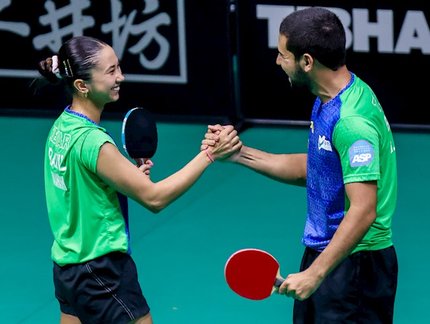 Giulia Takahashi e Guilherme Teodoro vencem na estreia de duplas e ficam a um passo da fase principal do WTT Feeder Varazdin