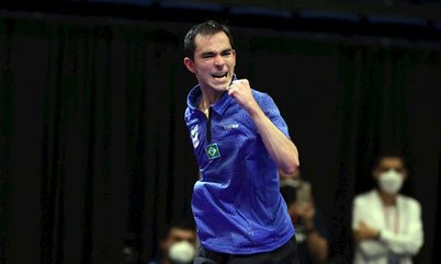 Hugo Calderano se classifica para as oitavas nos Estados Unidos e iguala as melhores campanhas brasileiras em Mundiais