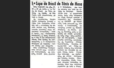 Lembranças do tênis de mesa: marilienses se preparam para a 1ª Copa do Brasil em 1991