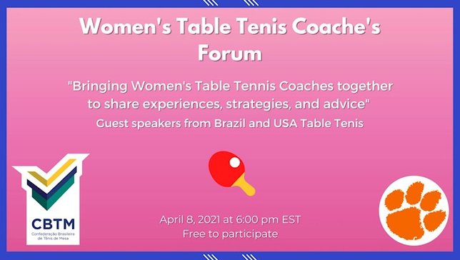 Treinadoras de tênis de mesa já podem se inscrever para o 'Women’s Table Tennis Coache’s Forum'