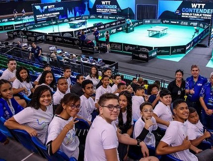 Crianças de Projetos Sociais vivem um dia de inspiração e alegria durante o WTT Contender Rio