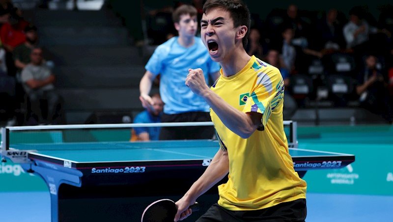 Vitor Ishiy vibra na semifinal. Foto: Javier Verga