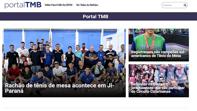 Home Page do Portal TMB. Foto: Reprodução.