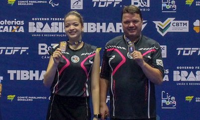Emoção em família no TMB Platinum: formando dupla mista, Lincoln e Lethicia Lacerda, pai e filha, sobem juntos ao pódio