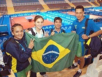 TAMANHO DOS JOGOS OLÍMPICOS IMPRESSIONA MESA-TENISTAS