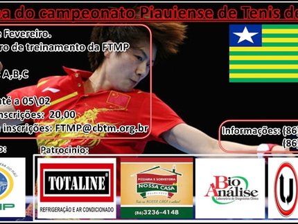 Estão abertas as inscrições para a I Etapa do Campeonato Piauiense