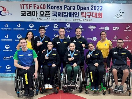 Brasil garante três medalhas em duplas e encerra participação no Aberto Paralímpico Fa40 da Coreia do Sul com cinco conquistas