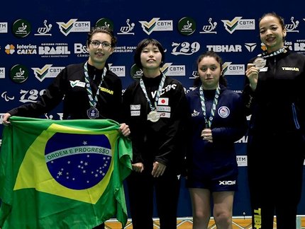 Sophia Kelmer é prata na Classe 8 do Aberto Paralímpico ITTF Fa40, e Lethicia Lacerda fica com o bronze