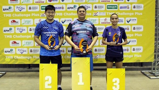 Pódio da classificação geral no TMB Challenge Plus