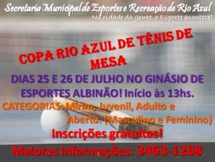 RIO AZUL PROMOVE II OPEN DE XADREZ E TÊNIS DE MESA