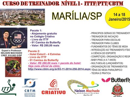Marília (SP) recebe Curso de Formação de Treinadores nível 1 em janeiro de 2015