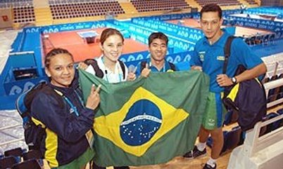 TAMANHO DOS JOGOS OLÍMPICOS IMPRESSIONA MESA-TENISTAS