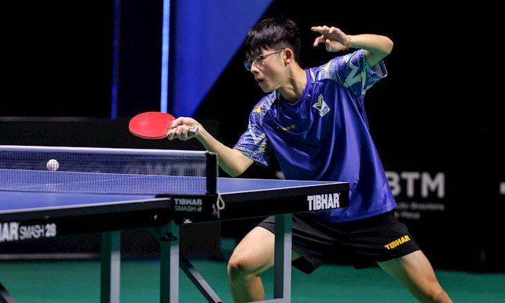 Leo Iizuka em ação no WTT Contender do Rio de Jane