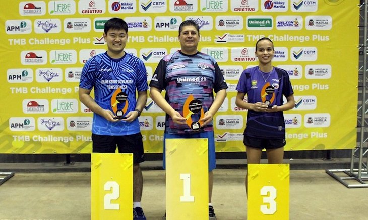 Pódio da classificação geral no TMB Challenge Plus