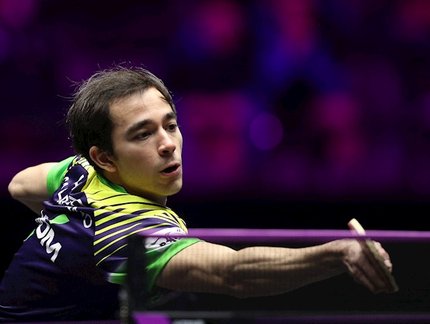 Hugo Calderano faz grande jogo, mas sofre revés para Ma Long e fica nas quartas do WTT Champions Macau