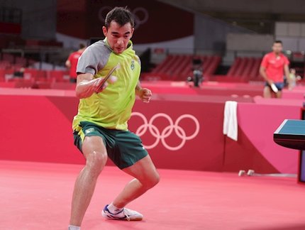 Estreante desta segunda-feira, Hugo Calderano disputa a sua segunda Olimpíada como principal esperança do Brasil