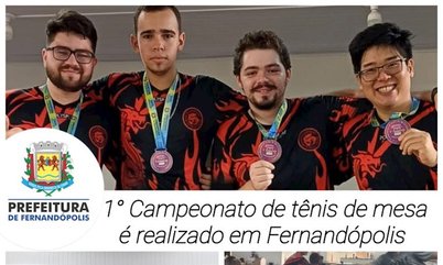 1º Campeonato de Tênis de Mesa é realizado em Fernandópolis