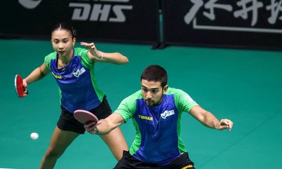 Na fase principal! Giulia Takahashi e Guilherme Teodoro vencem dupla do Cazaquistão e avançam no WTT Feeder Varazdin, na Croácia