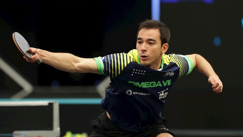 Hugo Calderano caiu no WTT Star Contender a uma vi