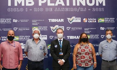 Vice-presidente da CBTM ressalta importância da Caixa para o tênis de mesa paralímpico e boa estrutura da Arena Carioca 1