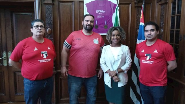 Diretoria da Federação de Tênis de Mesa de São Paulo é recebida pela Secretária de Esportes do Estado de São Paulo