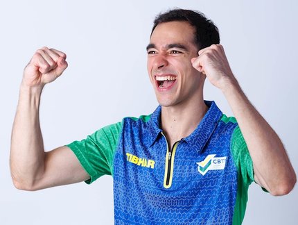 Hugo Calderano defende o Time Mundo na Waldner Cup 2024