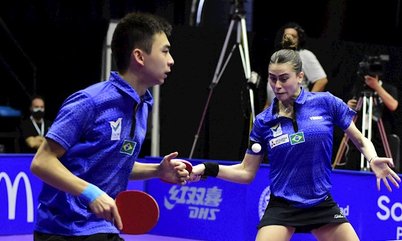 Bruna Takahashi e Vitor Ishiy vencem e avançam para as quartas de final nas duplas mistas do WTT Star Contender