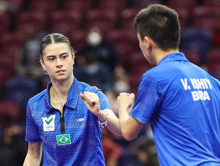 Bruna Takahashi e Vitor Ishiy confirmam favoritismo e levam ouro nas duplas mistas do Campeonato Pan-Americano