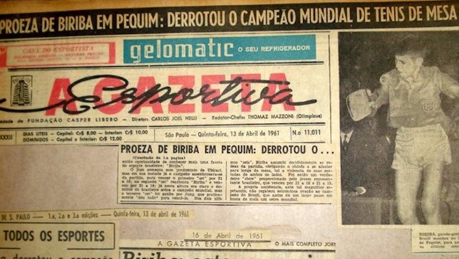 Primeira página do jornal "A Gazeta Esportiva", de