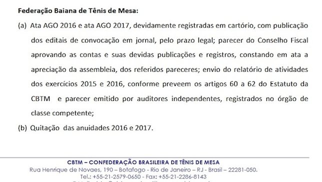 Trecho do Relatório de 2017 sobre a falta de infor