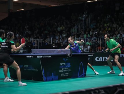 Hugo Calderano e Bruna Takahashi seguem na disputa do WTT Star Contender São José dos Campos