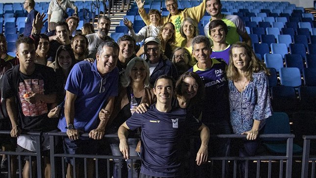 Hugo Calderano, família e amigos, no Desafio Brasi