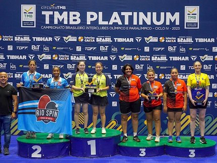 Life Pong/SP supera Rio Spin/RJ e garante o título o Absoluto B feminino de Equipes de Clubes do TMB Platinum - Campeonato Brasileiro