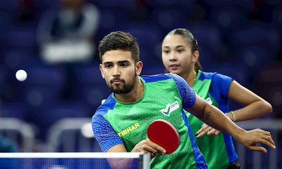 Guilherme Teodoro e Giulia Takahashi garantem primeira medalha para o Brasil no Sul-Americano e disputam o ouro de duplas nesta terça-feira